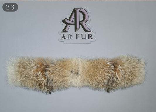 Genuine coyote fur hood trim for a parka hood, hand-finished by AR FUR