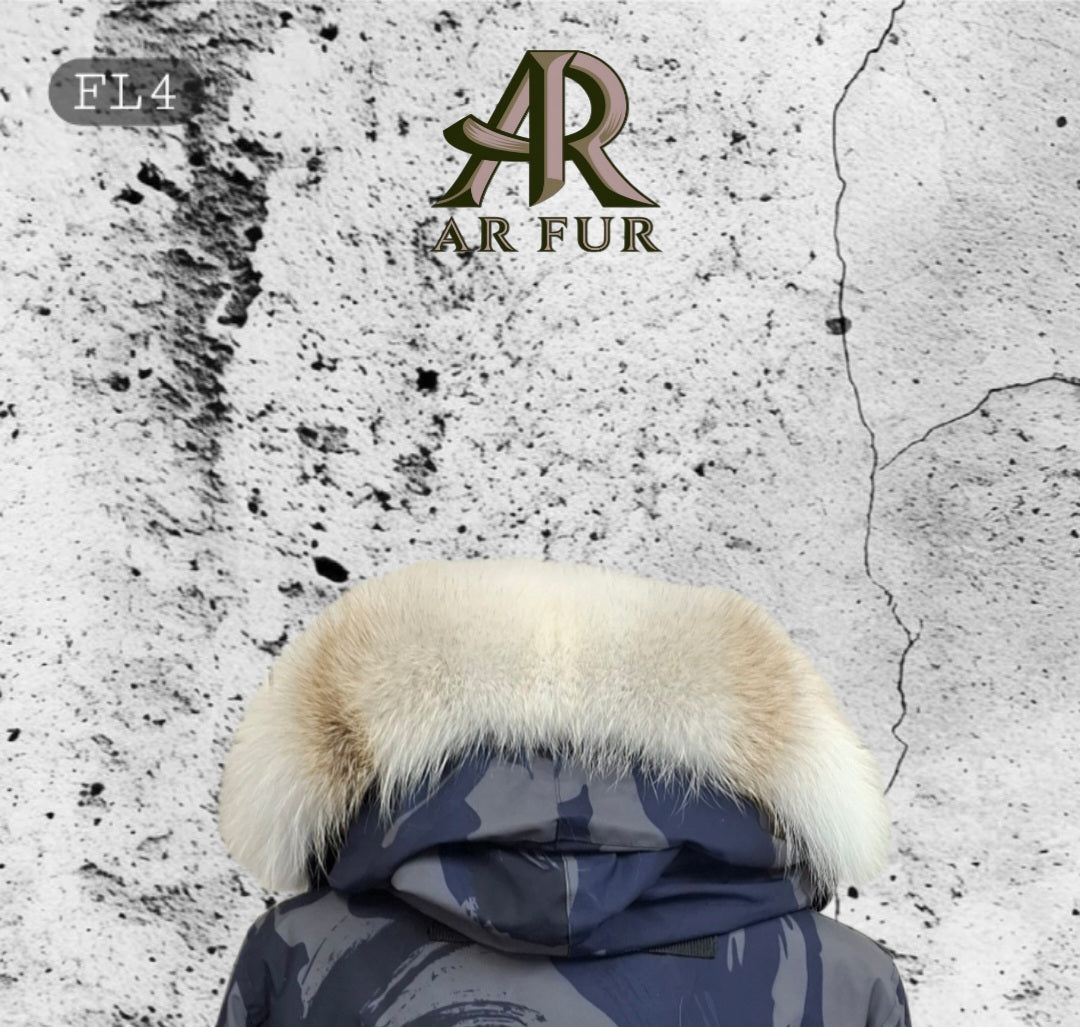 Genuine Artic Fox Fur trim replacement compatible with Canada Goose jacket FL 4