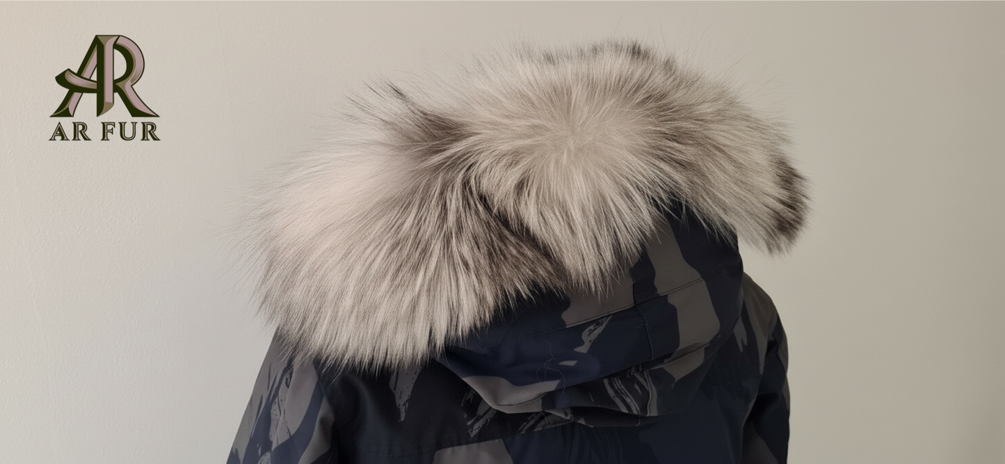 Platinum fox fur trim replacement - compatible with Canada Goose jacket 1PL