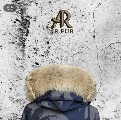 Genuine Coyote fur trim replacement compatible with Canada Goose jacket 55