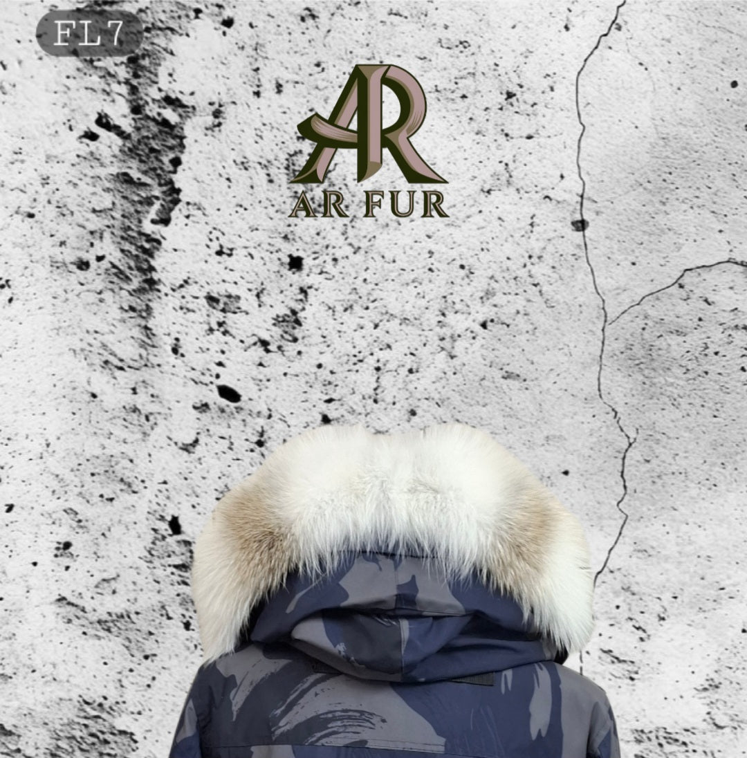 Genuine Artic Fox Fur trim replacement compatible with Canada Goose jacket FL 7