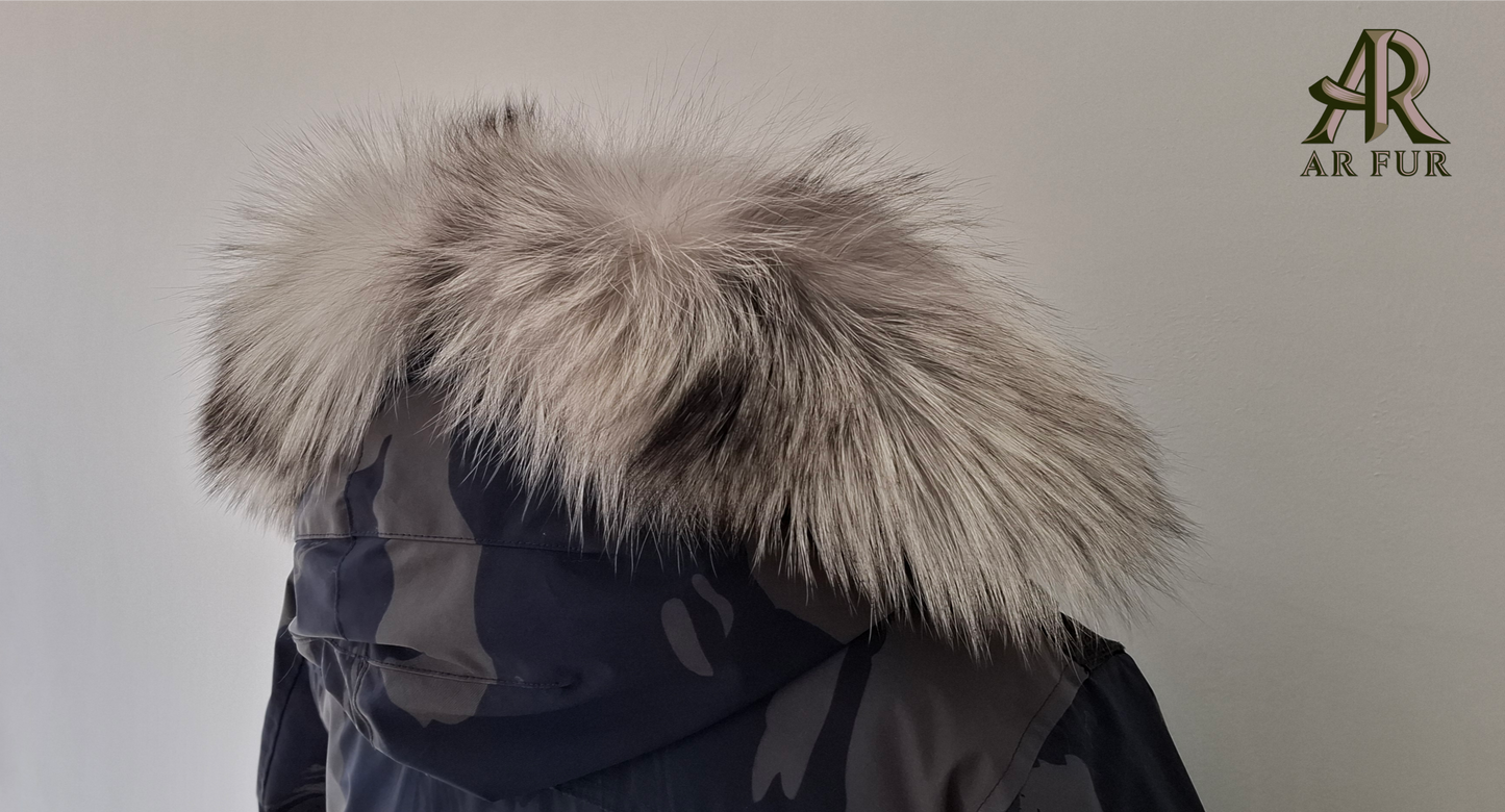 Platinum fox fur trim replacement - compatible with Canada Goose jacket 1PL